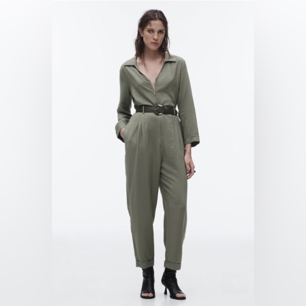 NWOT Green Zara Jumpsuit
